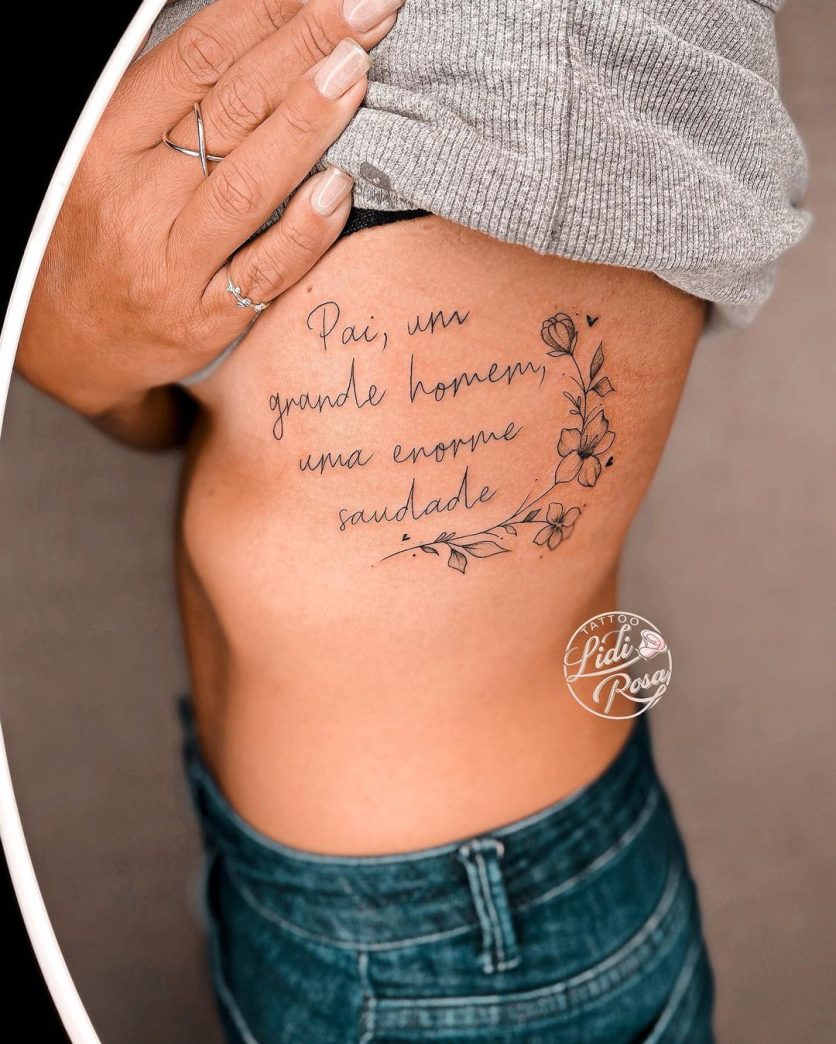 Tatuagem De Frase Na Costela Fotos Para Voc Tatuar Agora Mesmo