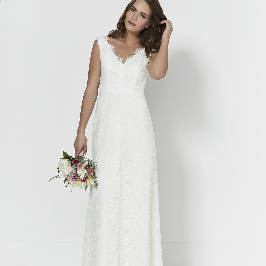 vestido branco de noiva simples