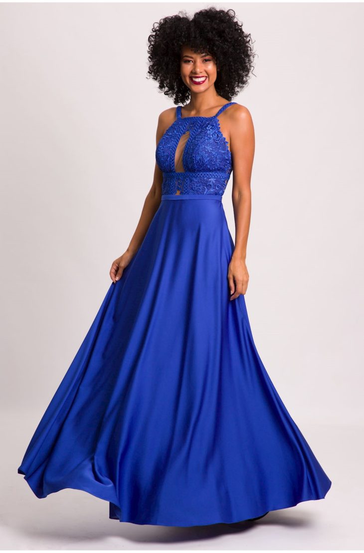 vestido para madrinha cor azul royal