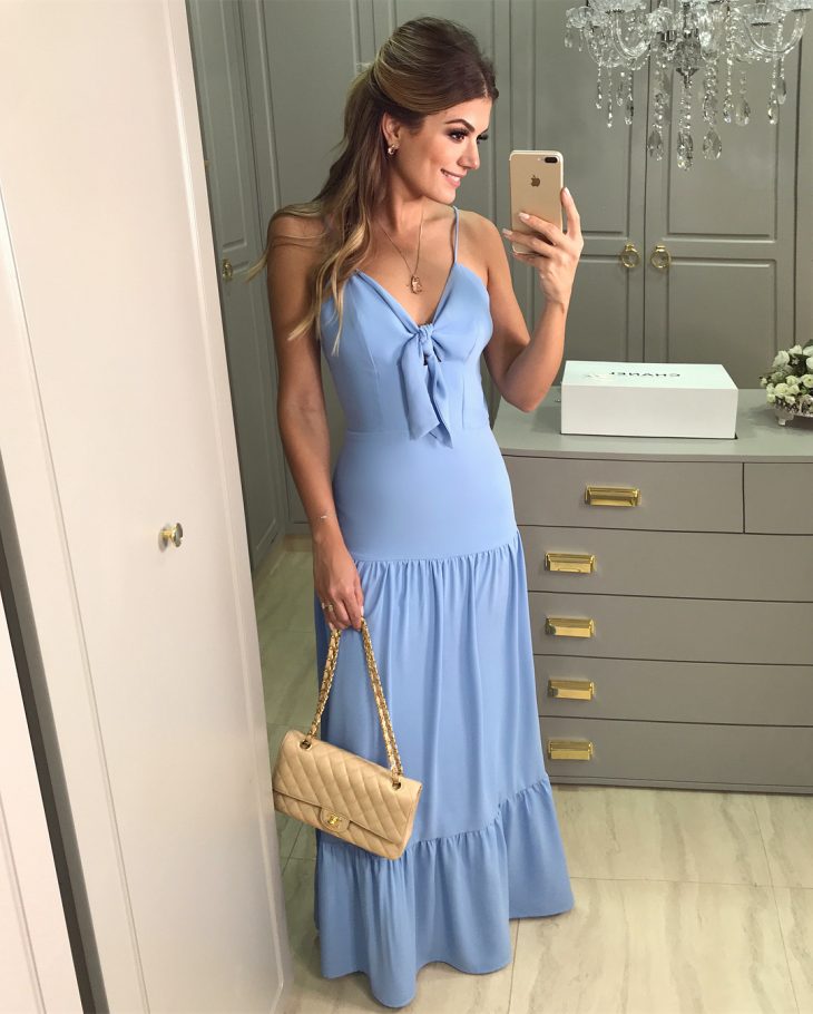 vestido curto azul bebe