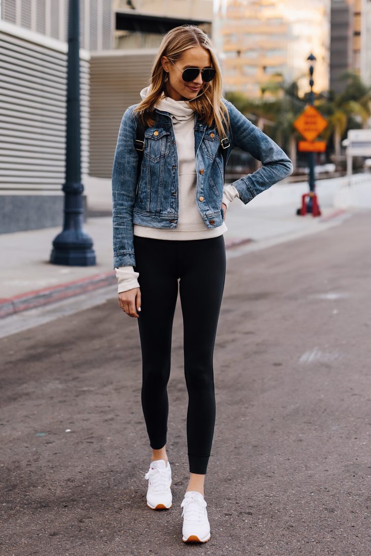 jaqueta jeans com legging preta